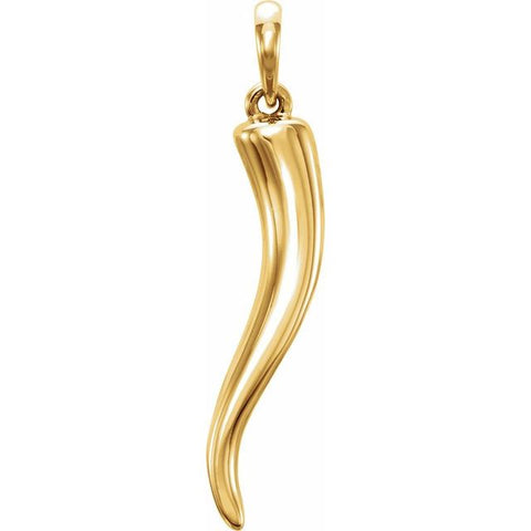 14K Yellow Italian Horn Pendant