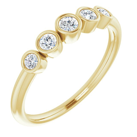 10K Yellow Graduated Diamond Bezel-Set Ring Mounting